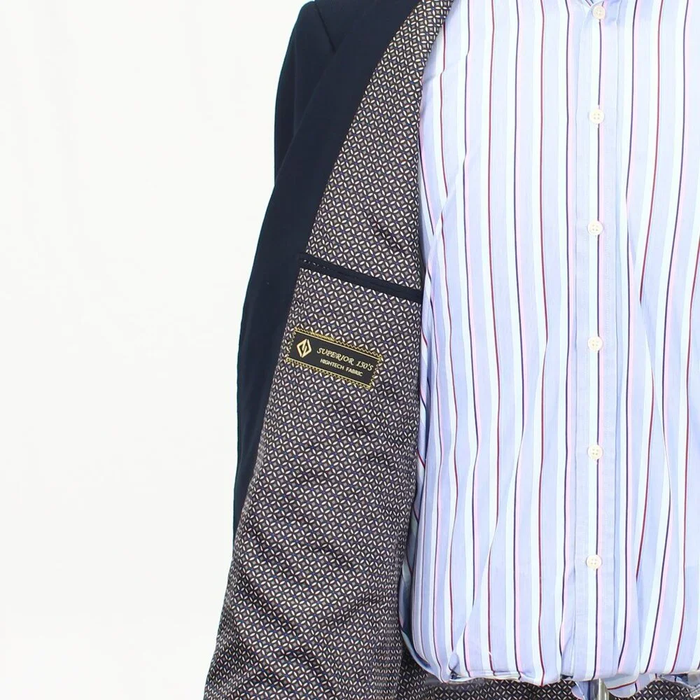 Pierre Loren 44S Navy Solid 2-Button Sport Coat Blazer Jacket T661